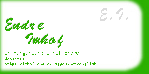 endre imhof business card